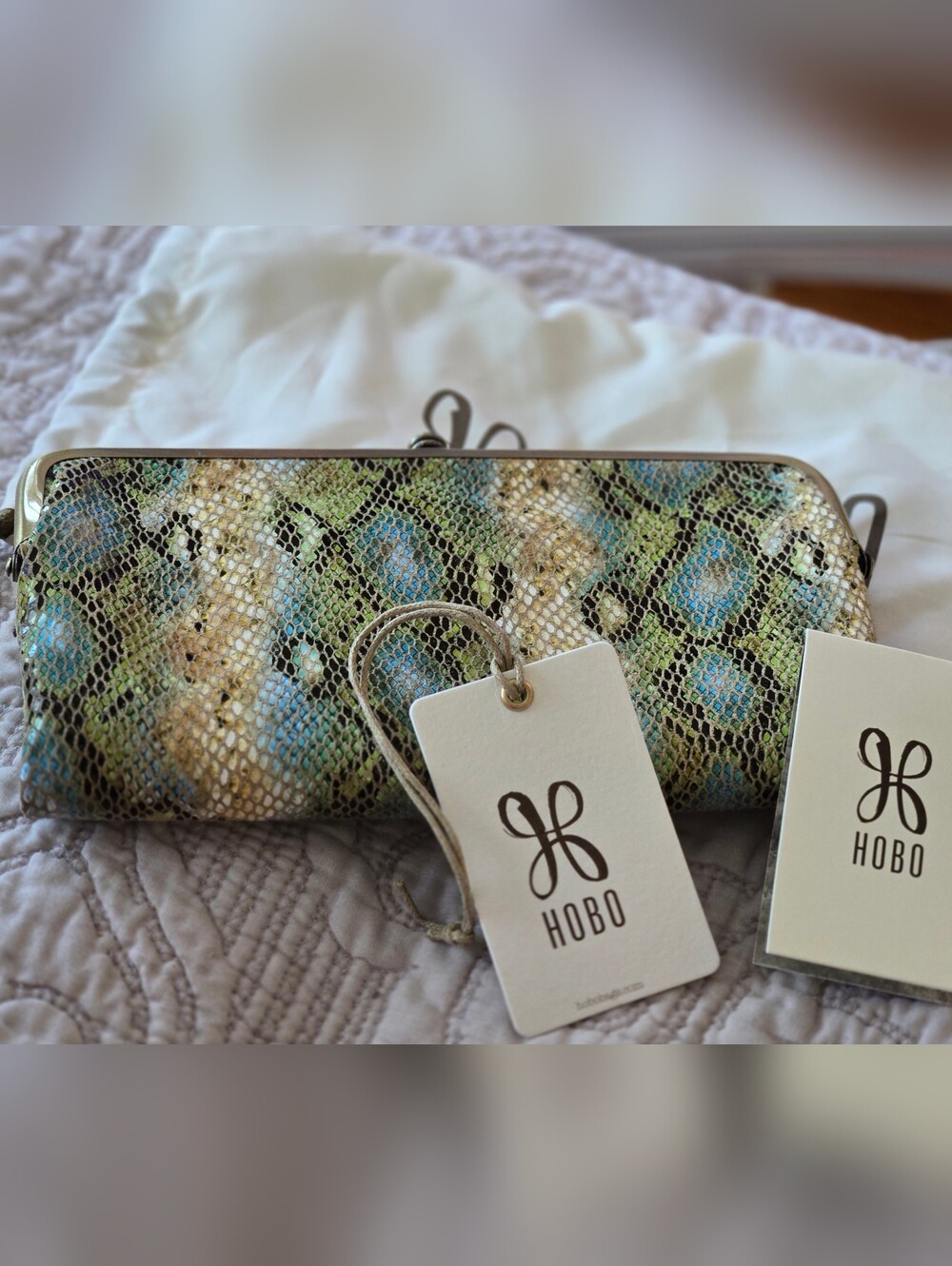 HOBO Lauren Clutch Wallet (Garden Snake Color)